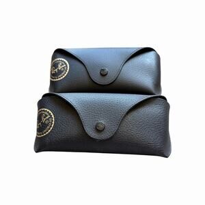 Lot of 2 Authentic Ray-Ban Black Sunglasses Cases Replacement Snap Closure